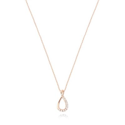 Rose gold vermeil teardrop pendant necklace